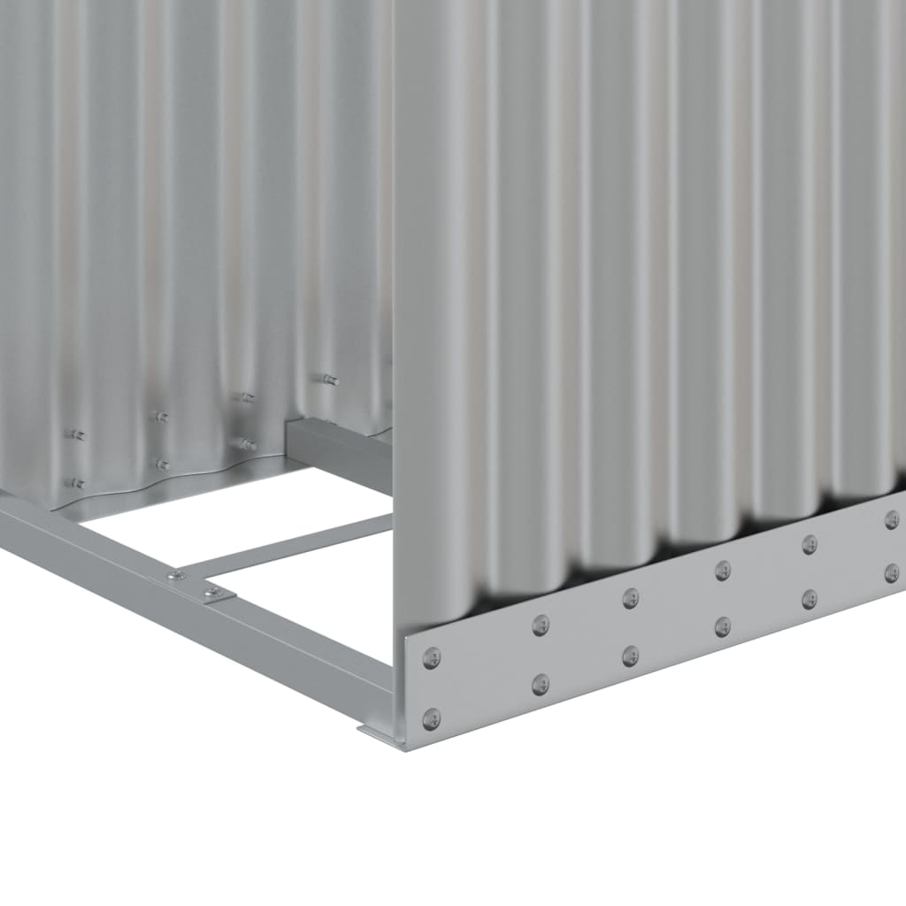 vidaXL Ξυλοθήκη Ασημί 40x45x100 εκ. από Γαλβανισμένο Ατσάλι