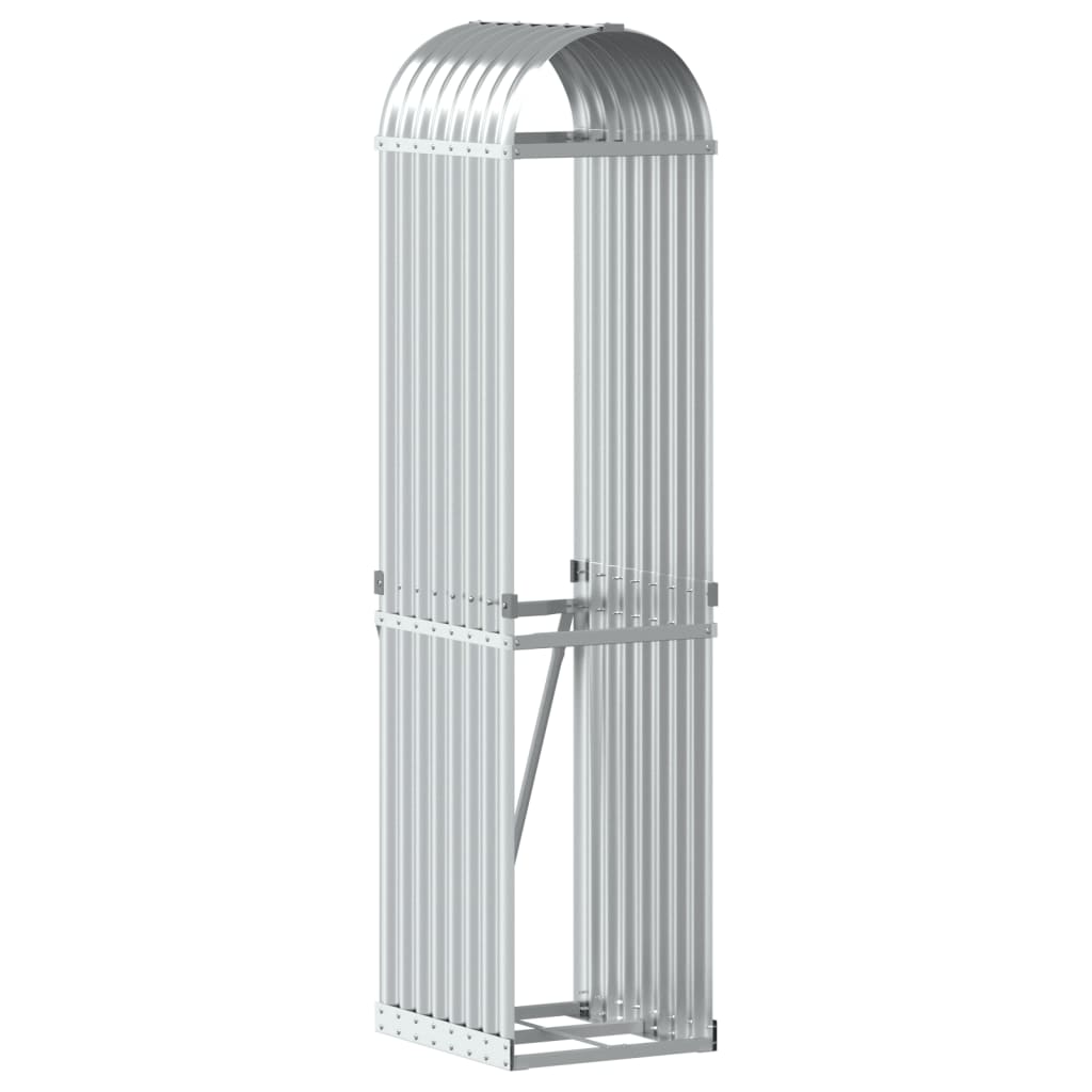 vidaXL Ξυλοθήκη Ασημί 40x45x170 εκ. από Γαλβανισμένο Ατσάλι