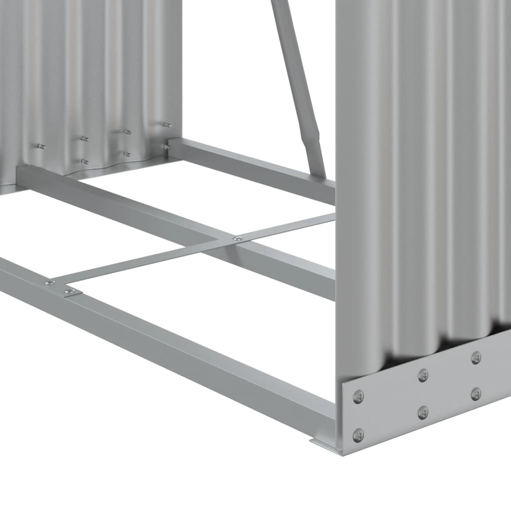 vidaXL Ξυλοθήκη Ασημί 80x45x120 εκ. από Γαλβανισμένο Ατσάλι