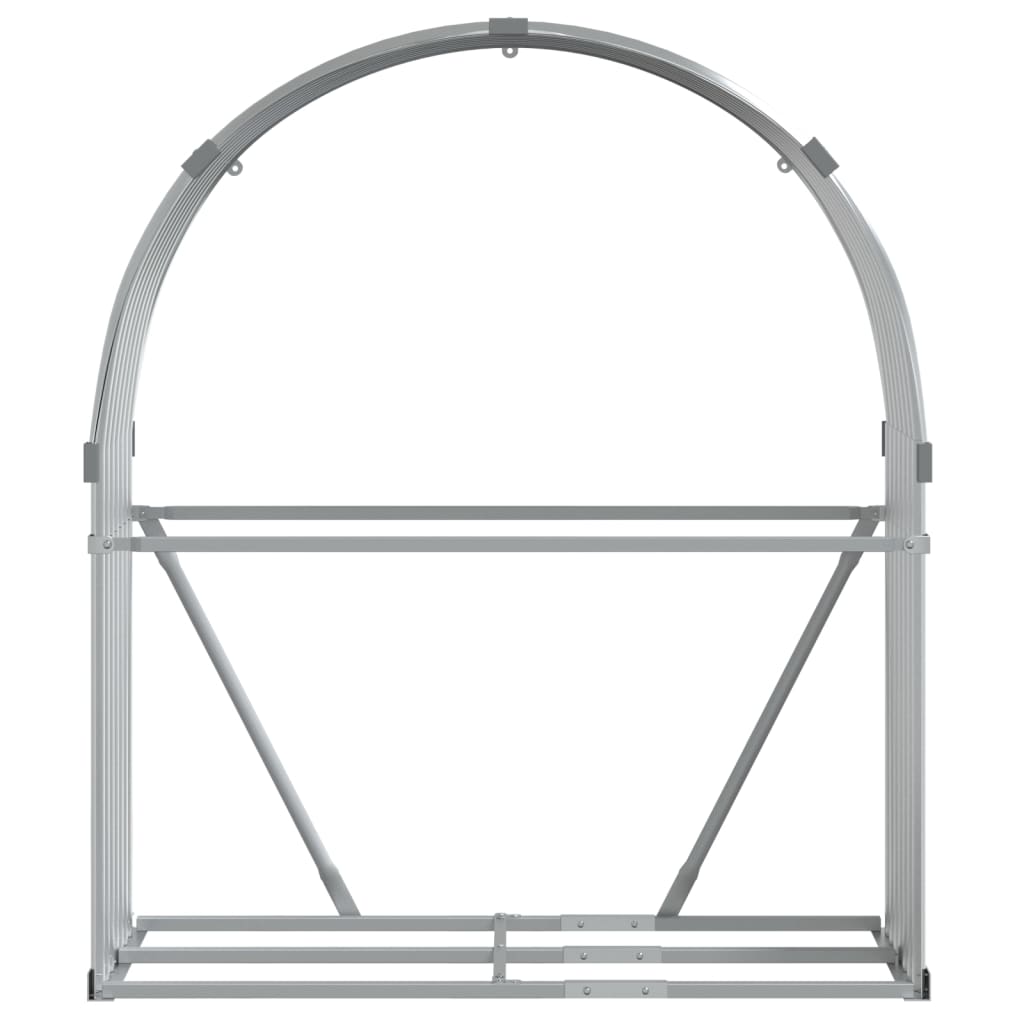 vidaXL Ξυλοθήκη Ασημί 120x45x140 εκ. από Γαλβανισμένο Ατσάλι