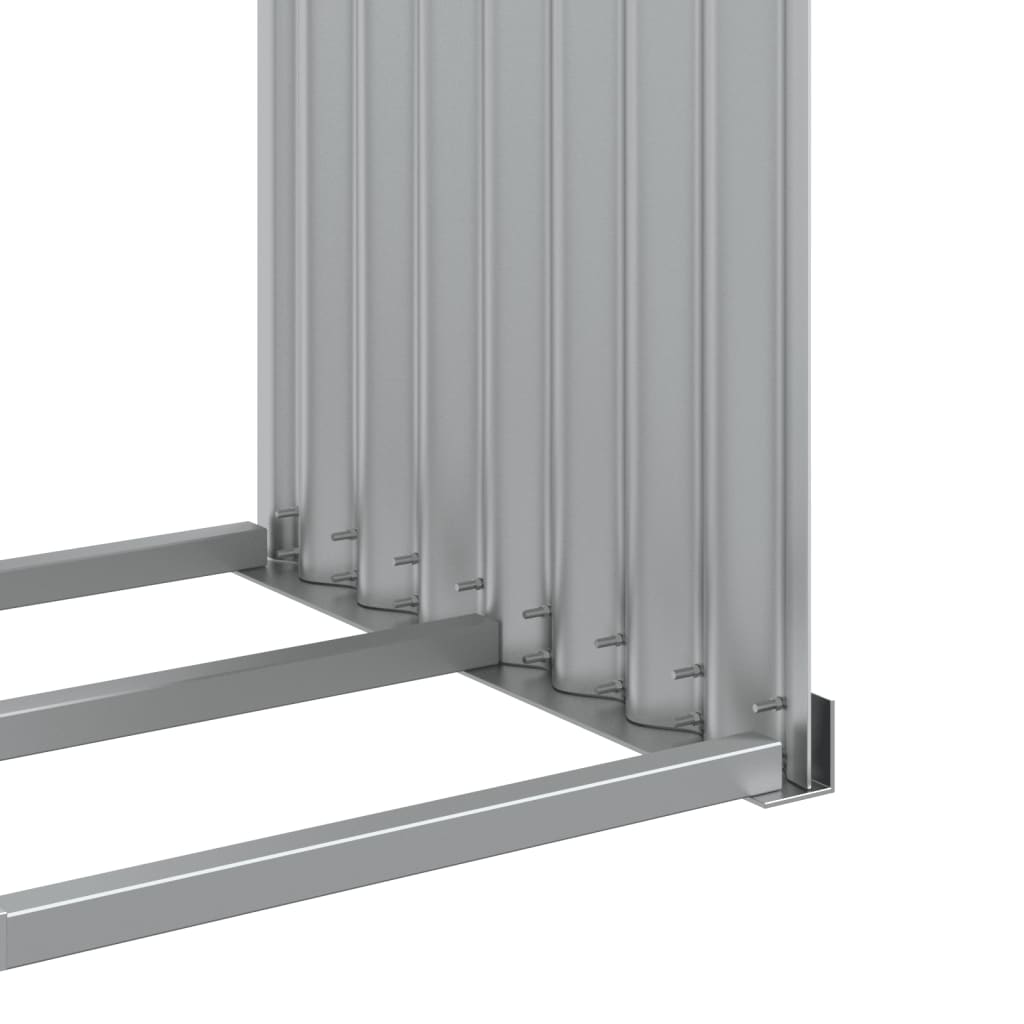 vidaXL Ξυλοθήκη Ασημί 120x45x100 εκ. από Γαλβανισμένο Ατσάλι