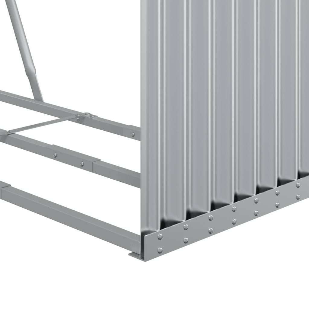 vidaXL Ξυλοθήκη Ασημί 120x45x100 εκ. από Γαλβανισμένο Ατσάλι