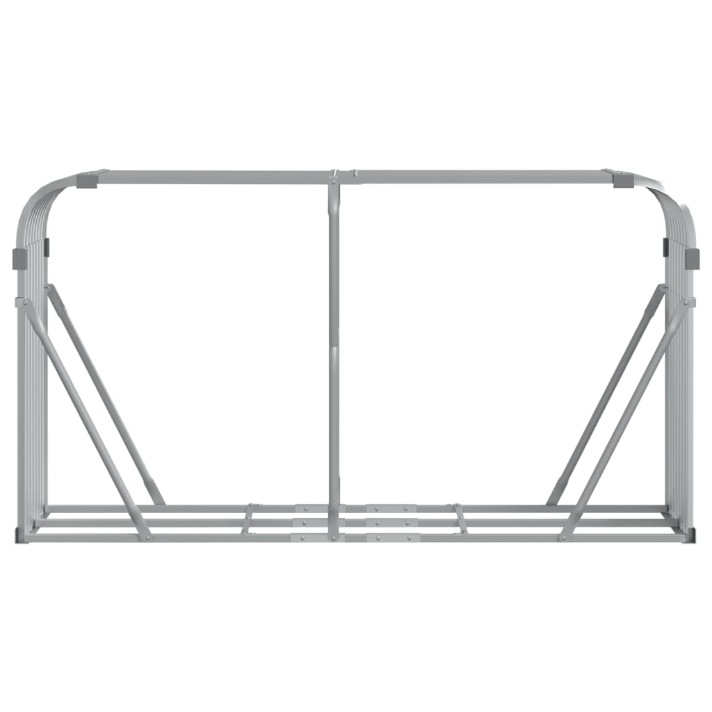 vidaXL Ξυλοθήκη Ασημί 180x45x100 εκ. από Γαλβανισμένο Ατσάλι
