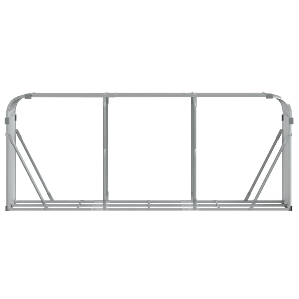 vidaXL Ξυλοθήκη Ασημί 234x45x100 εκ. από Γαλβανισμένο Ατσάλι