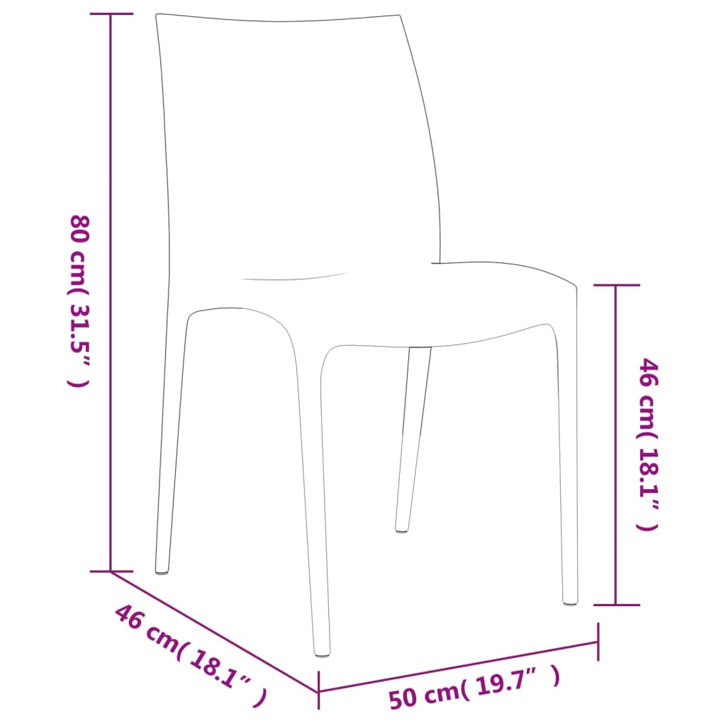 vidaXL Καρέκλες Κήπου 2 τεμ. Λευκές 50x46x80 εκ. από Πολυπροπυλένιο