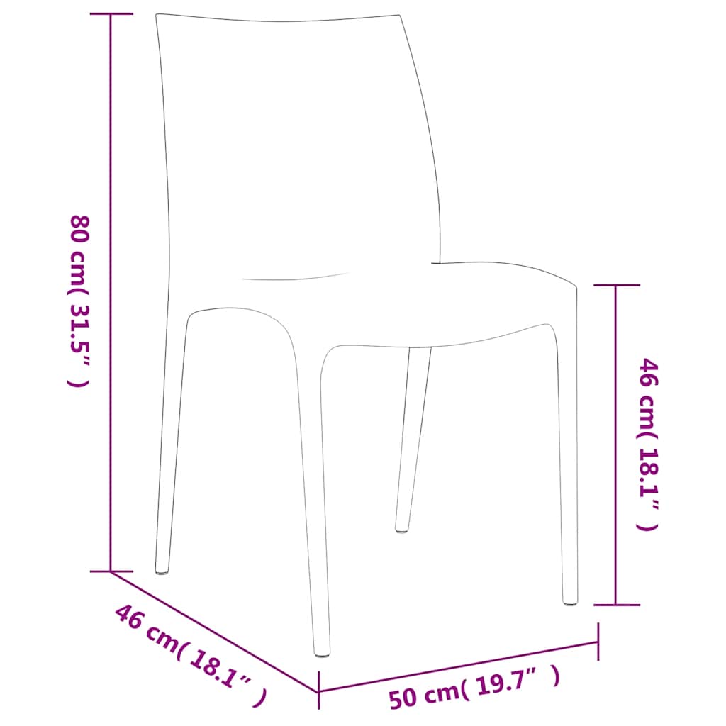vidaXL Καρέκλες Κήπου 2 τεμ. Λευκές 50x46x80 εκ. από Πολυπροπυλένιο