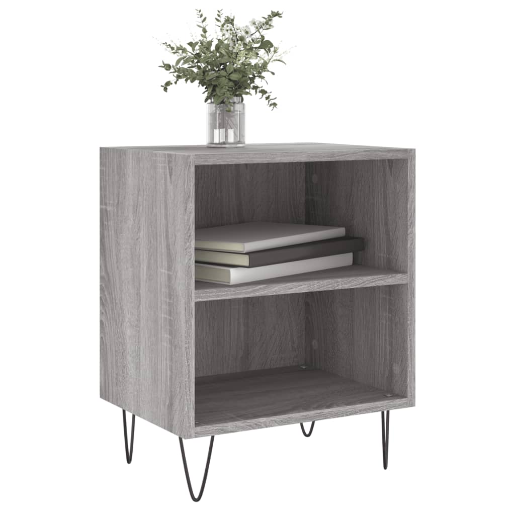 vidaXL Κομοδίνα 2 τεμ. Sonoma Γκρι 40x30x50 εκ. από Επεξεργασμένο Ξύλο