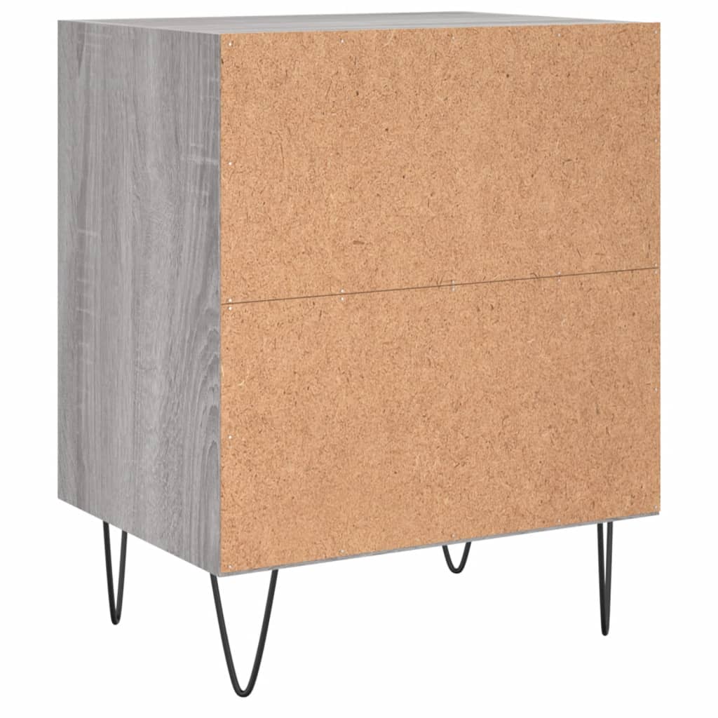vidaXL Κομοδίνα 2 τεμ. Sonoma Γκρι 40x30x50 εκ. από Επεξεργασμένο Ξύλο