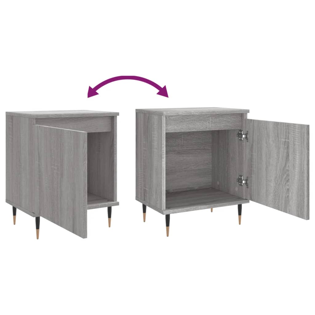 vidaXL Κομοδίνο Sonoma Γκρι 40 x 30 x 50 εκ. από Επεξεργασμένο Ξύλο
