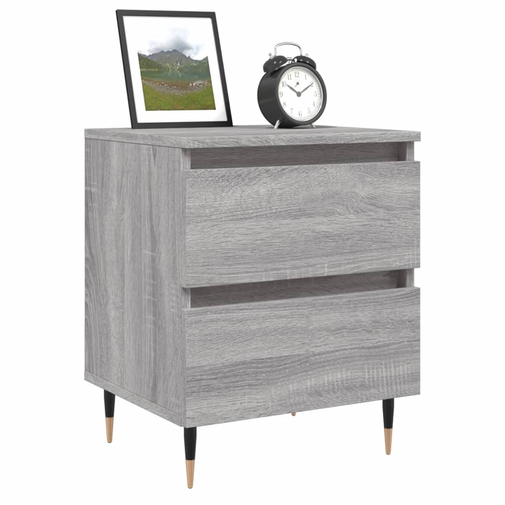 vidaXL Κομοδίνα 2 τεμ. Γκρι Sonoma 40x35x50 εκ. από Επεξεργασμένο Ξύλο