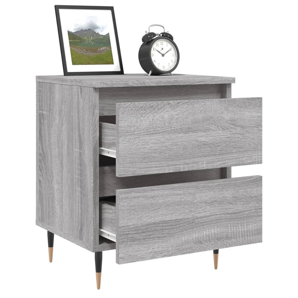 vidaXL Κομοδίνα 2 τεμ. Γκρι Sonoma 40x35x50 εκ. από Επεξεργασμένο Ξύλο