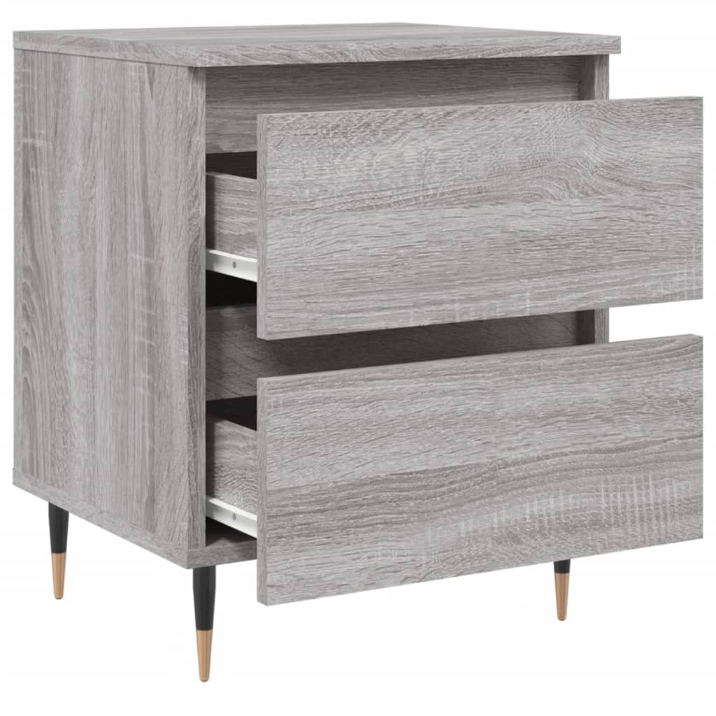 vidaXL Κομοδίνα 2 τεμ. Γκρι Sonoma 40x35x50 εκ. από Επεξεργασμένο Ξύλο
