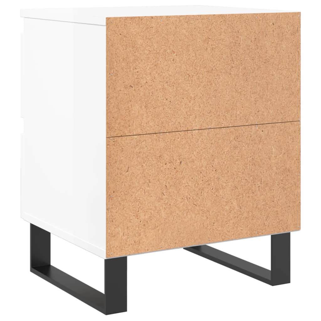 vidaXL Κομοδίνα 2 τεμ. Γυαλ. Λευκό 40 x 35 x 50 εκ. Επεξεργασμένο Ξύλο