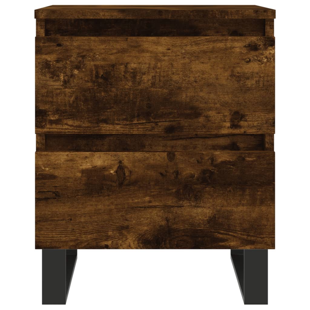vidaXL Κομοδίνα 2 τεμ. Καπνιστή Δρυς 40 x 35 x 50 εκ. Επεξεργ. Ξύλο