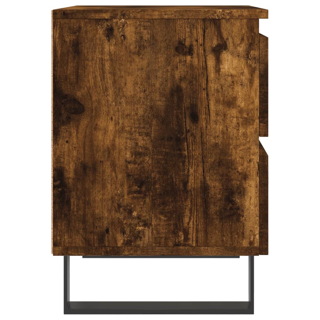 vidaXL Κομοδίνα 2 τεμ. Καπνιστή Δρυς 40 x 35 x 50 εκ. Επεξεργ. Ξύλο