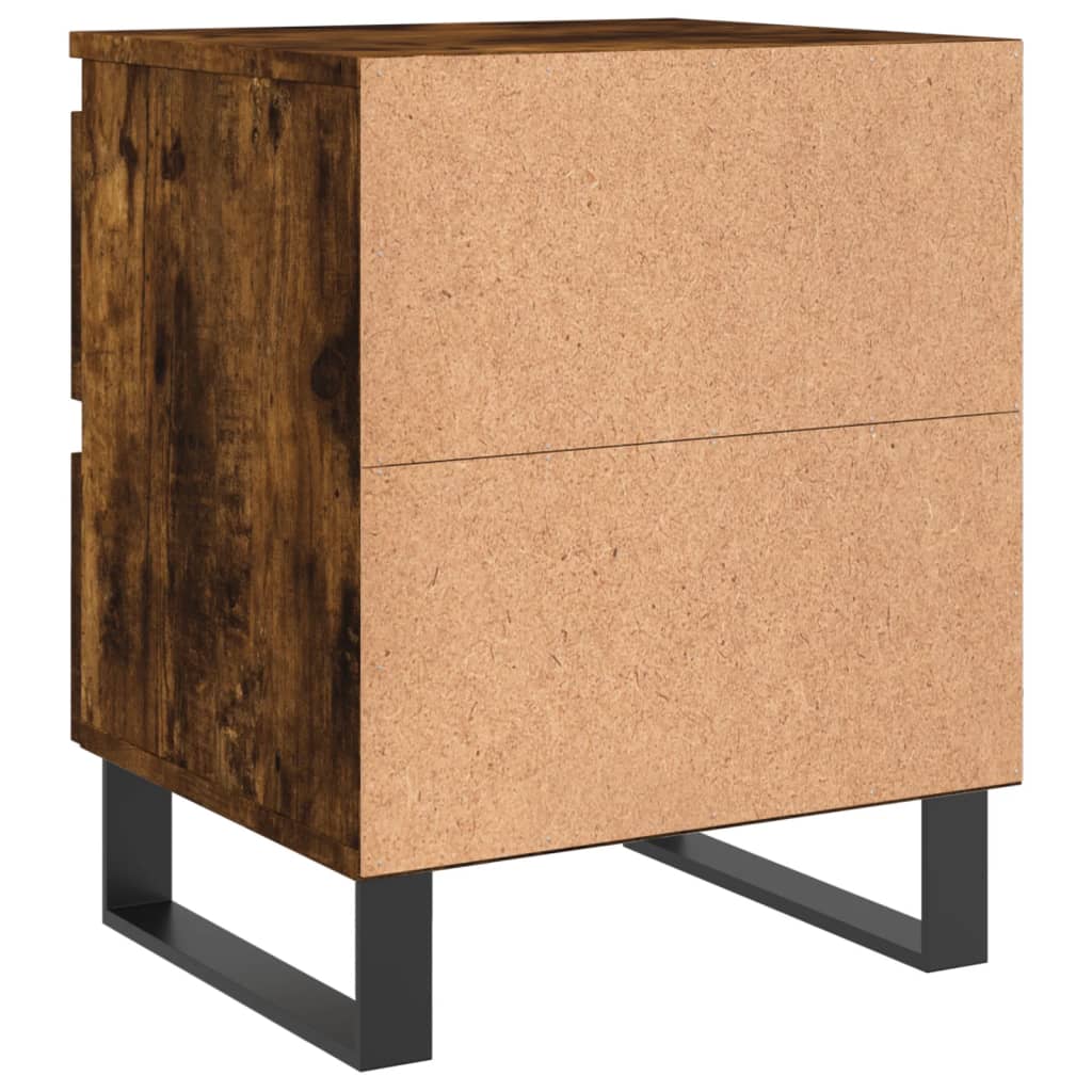 vidaXL Κομοδίνα 2 τεμ. Καπνιστή Δρυς 40 x 35 x 50 εκ. Επεξεργ. Ξύλο