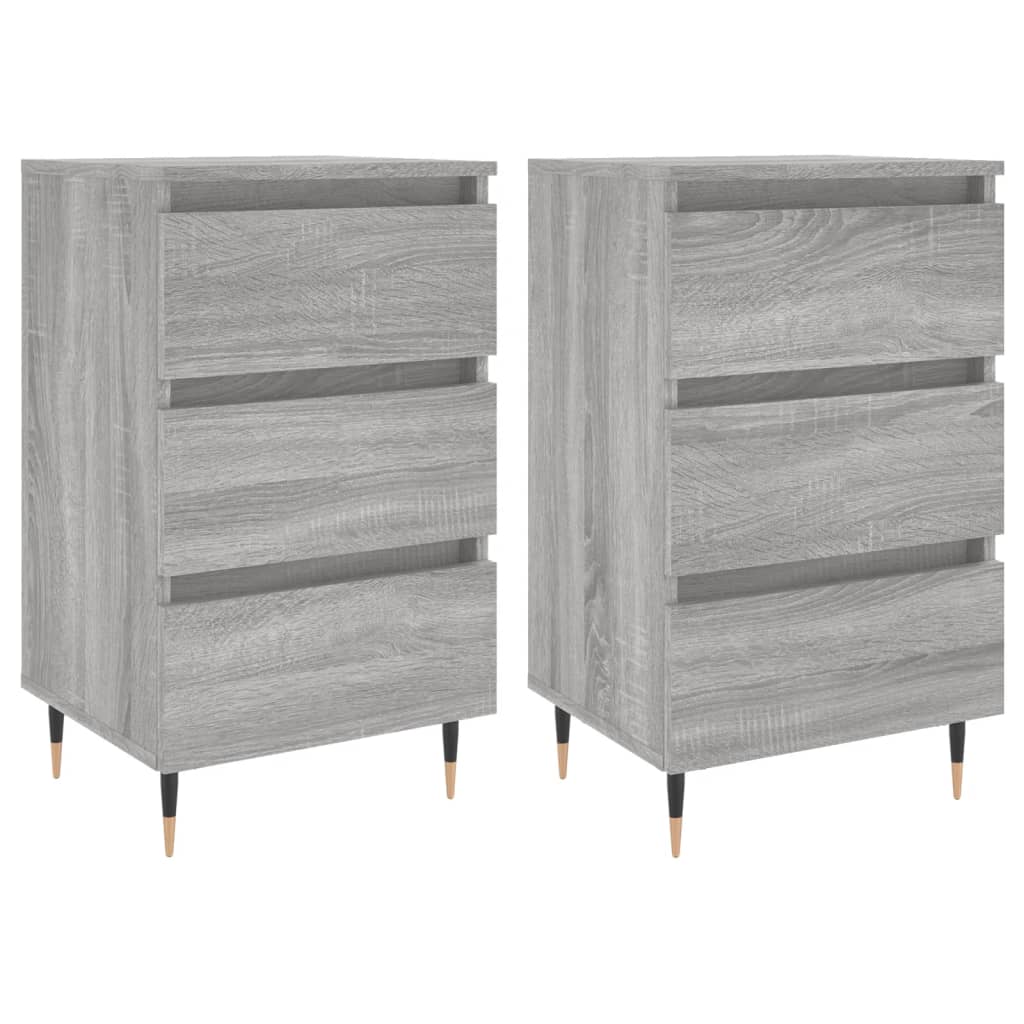 vidaXL Κομοδίνα 2 τεμ. Γκρι Sonoma 40x35x69 εκ. από Επεξεργασμένο Ξύλο