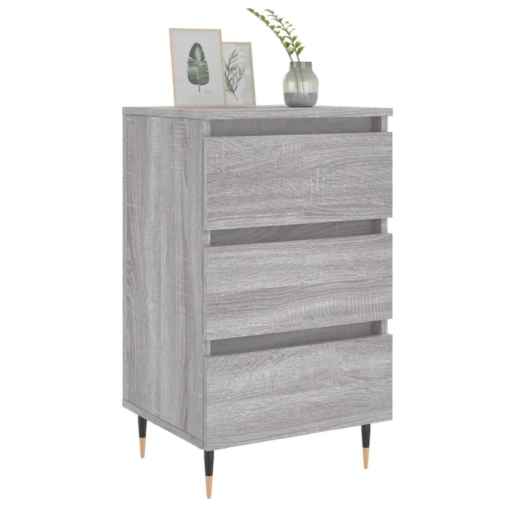 vidaXL Κομοδίνα 2 τεμ. Γκρι Sonoma 40x35x69 εκ. από Επεξεργασμένο Ξύλο