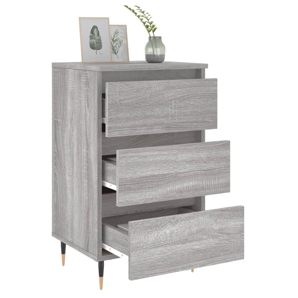 vidaXL Κομοδίνα 2 τεμ. Γκρι Sonoma 40x35x69 εκ. από Επεξεργασμένο Ξύλο