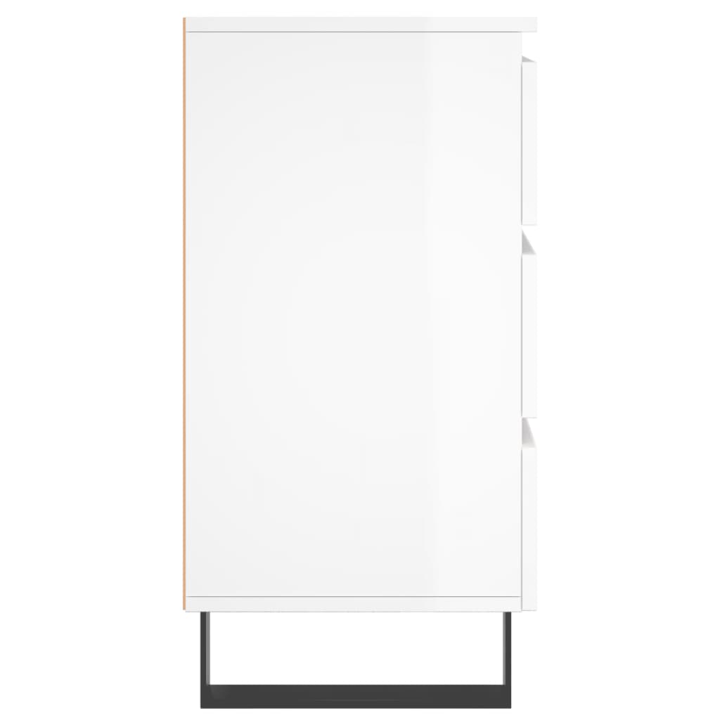 vidaXL Κομοδίνα 2 τεμ. Γυαλ. Λευκό 40x35x69 εκ. Επεξεργασμένο Ξύλο