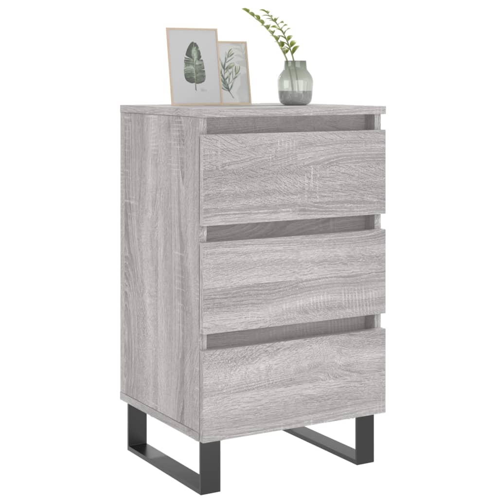 vidaXL Κομοδίνα 2 τεμ. Γκρι Sonoma 40x35x69 εκ. από Επεξεργασμένο Ξύλο