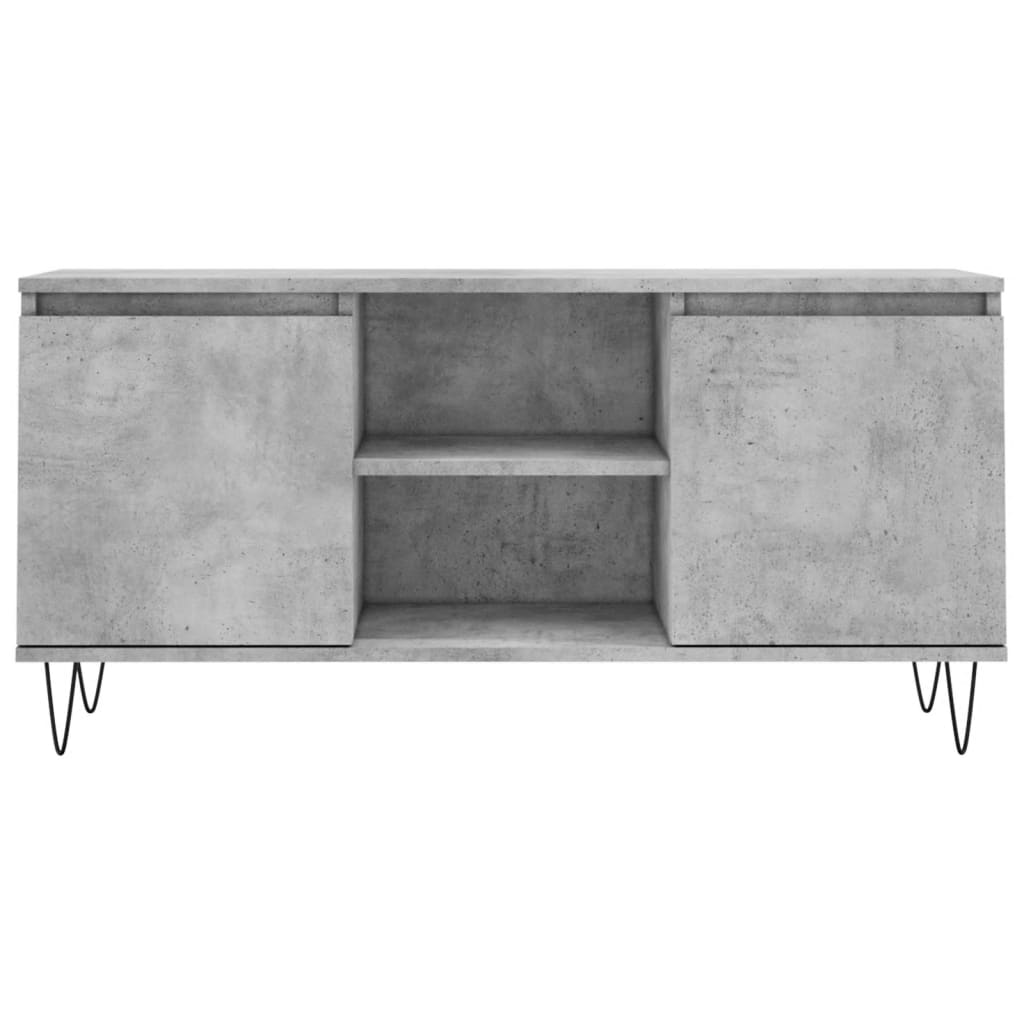 vidaXL Έπιπλο Τηλεόρασης Γκρι Σκυροδ. 104 x 35 x 50 εκ. Επεξεργ. Ξύλο