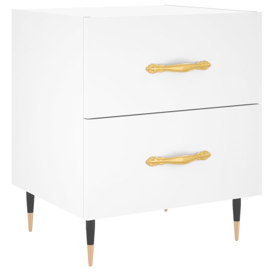vidaXL Κομοδίνα 2 τεμ. Λευκά 40 x 35 x 47,5 εκ. από Επεξεργασμένο Ξύλο