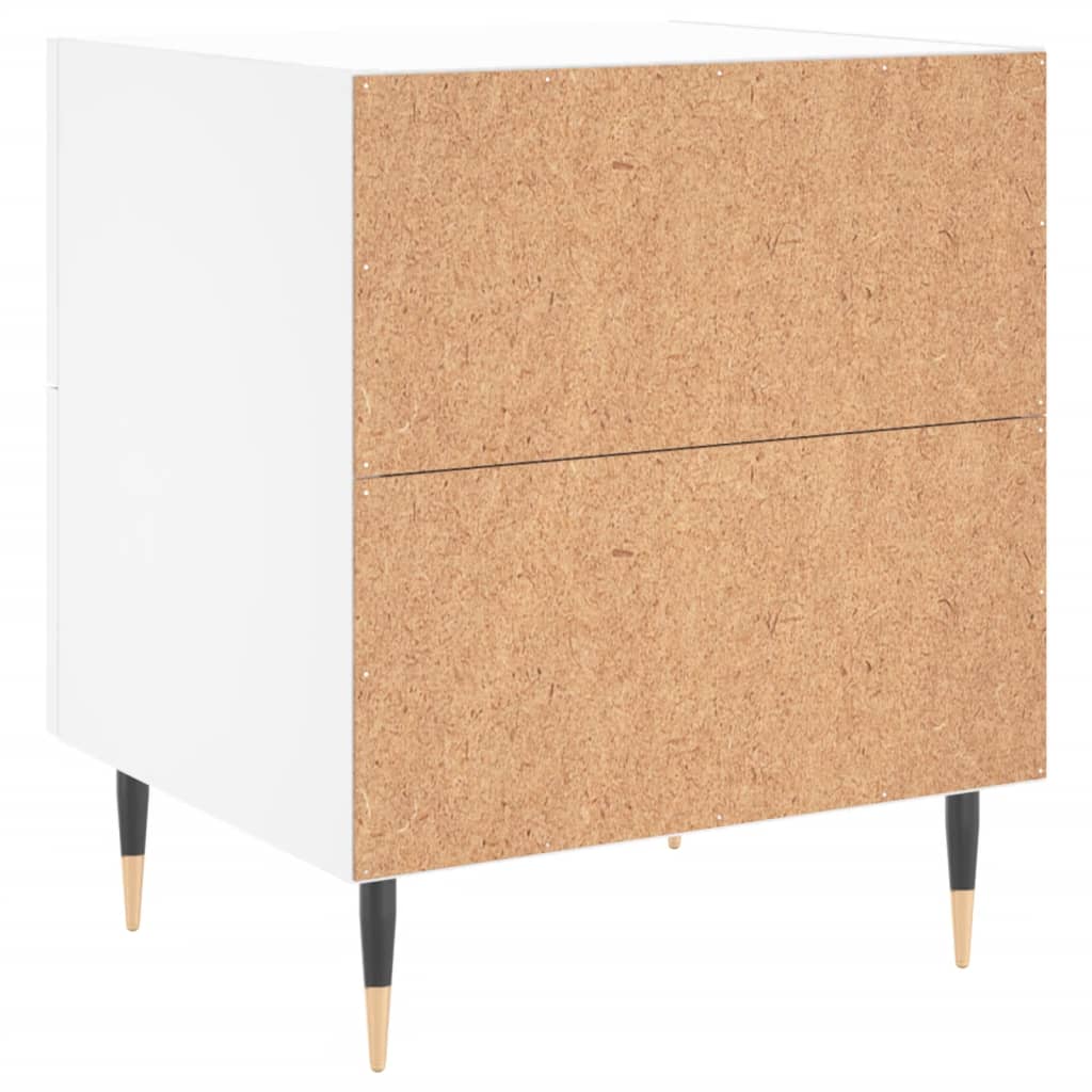 vidaXL Κομοδίνα 2 τεμ. Λευκά 40 x 35 x 47,5 εκ. από Επεξεργασμένο Ξύλο