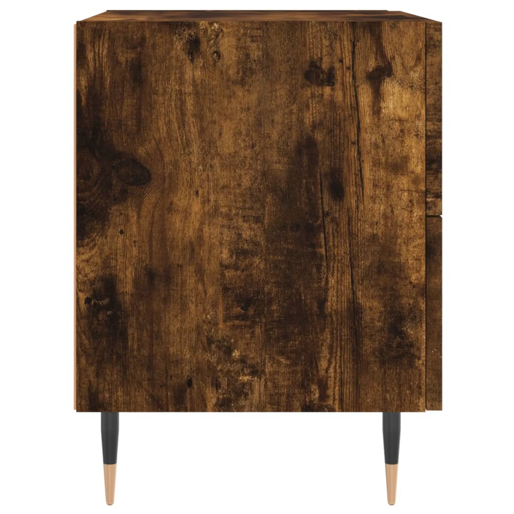 vidaXL Κομοδίνα 2 τεμ. Καπνιστή Δρυς 40 x 35 x 47,5 εκ. Επεξεργ. Ξύλο