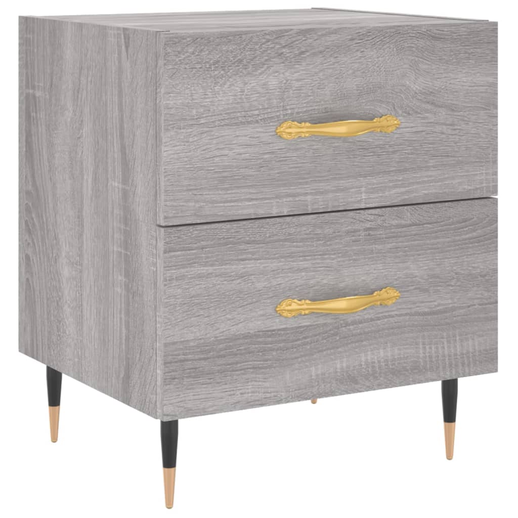 vidaXL Κομοδίνα 2 τεμ. Γκρι Sonoma 40 x 35 x 47,5 εκ. Επεξεργ. Ξύλο