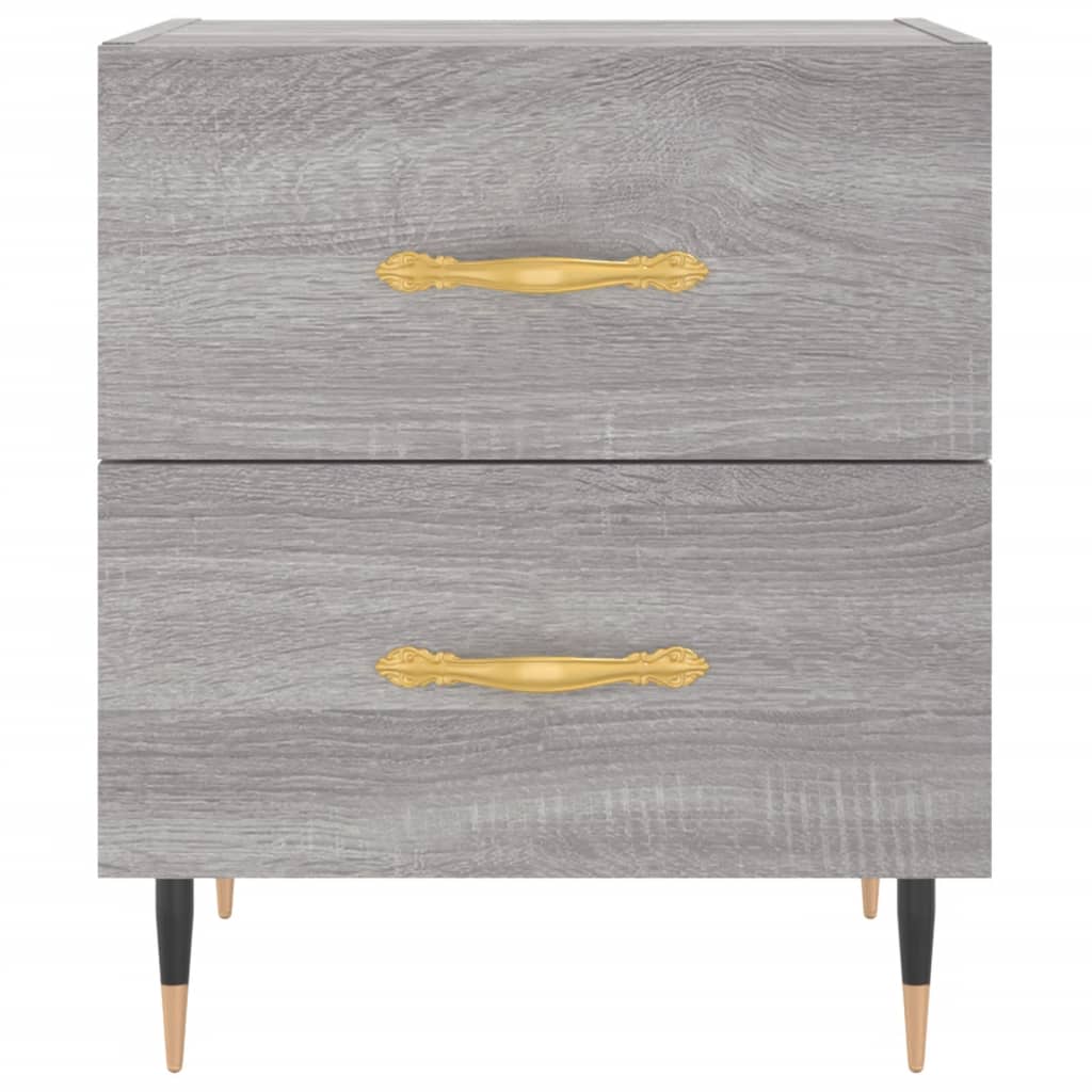 vidaXL Κομοδίνα 2 τεμ. Γκρι Sonoma 40 x 35 x 47,5 εκ. Επεξεργ. Ξύλο
