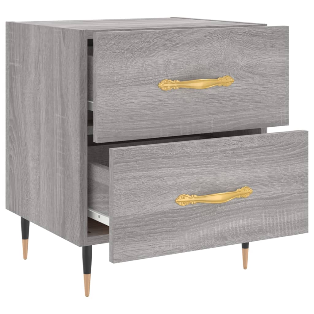 vidaXL Κομοδίνα 2 τεμ. Γκρι Sonoma 40 x 35 x 47,5 εκ. Επεξεργ. Ξύλο