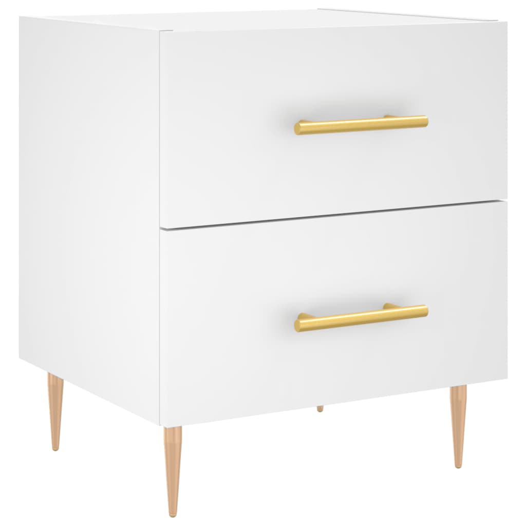 vidaXL Κομοδίνα 2 τεμ. Λευκά 40 x 35 x 47,5 εκ. από Επεξεργασμένο Ξύλο