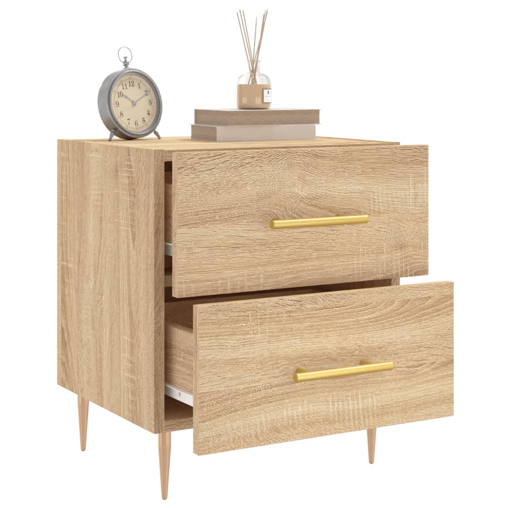 vidaXL Κομοδίνα 2 τεμ. Sonoma Δρυς 40 x 35 x 47,5 εκ. Επεξεργ. Ξύλο
