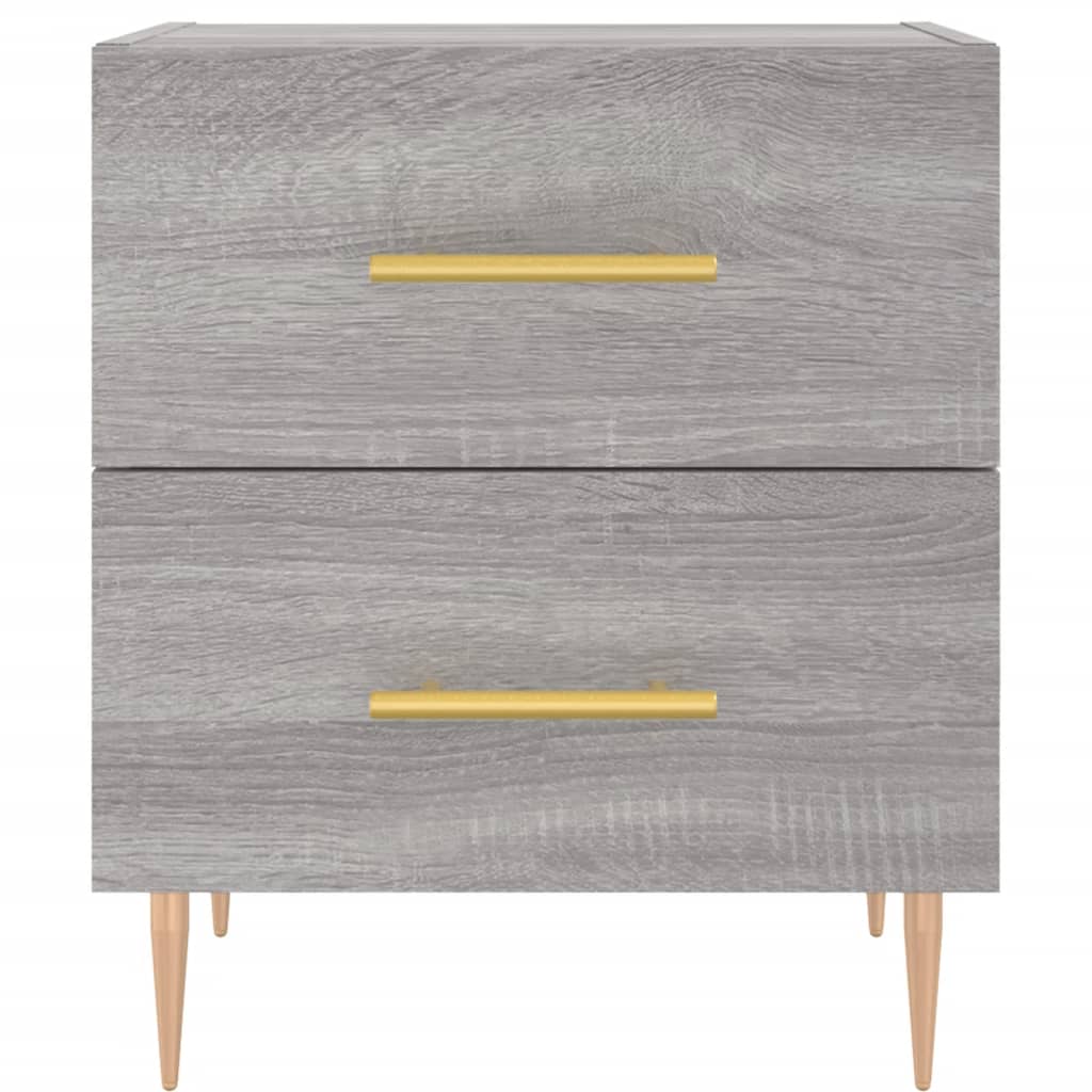 vidaXL Κομοδίνα 2 τεμ. Γκρι Sonoma 40 x 35 x 47,5 εκ. Επεξεργ. Ξύλο