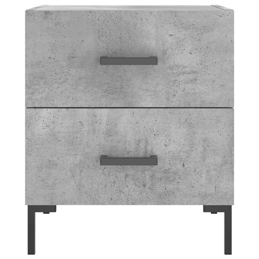 vidaXL Κομοδίνα 2 τεμ. Γκρι Σκυροδεμ. 40 x 35 x 47,5 εκ. Επεξεργ. Ξύλο