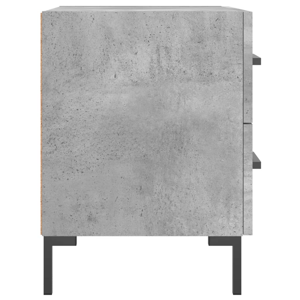 vidaXL Κομοδίνα 2 τεμ. Γκρι Σκυροδεμ. 40 x 35 x 47,5 εκ. Επεξεργ. Ξύλο