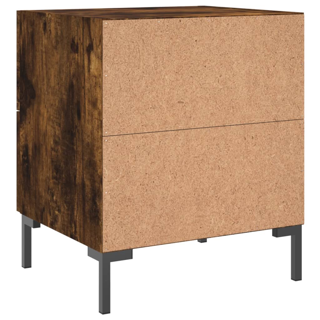 vidaXL Κομοδίνο Καπνιστή Δρυς 40 x 35 x 47,5 εκ. από Επεξεργ. Ξύλο