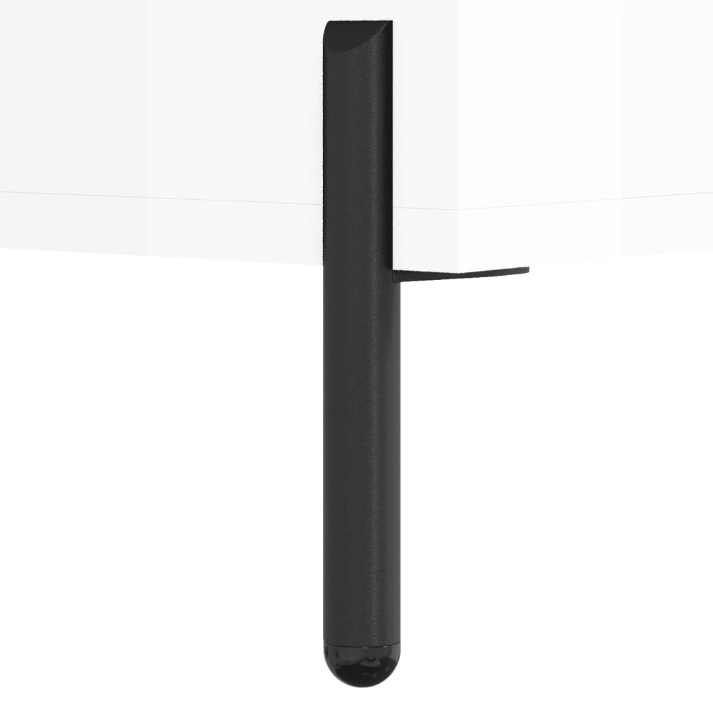 vidaXL Κομοδίνα 2 τεμ Γυαλ. Λευκό 40 x 35 x 47,5 εκ. από Επεξεργ. Ξύλο