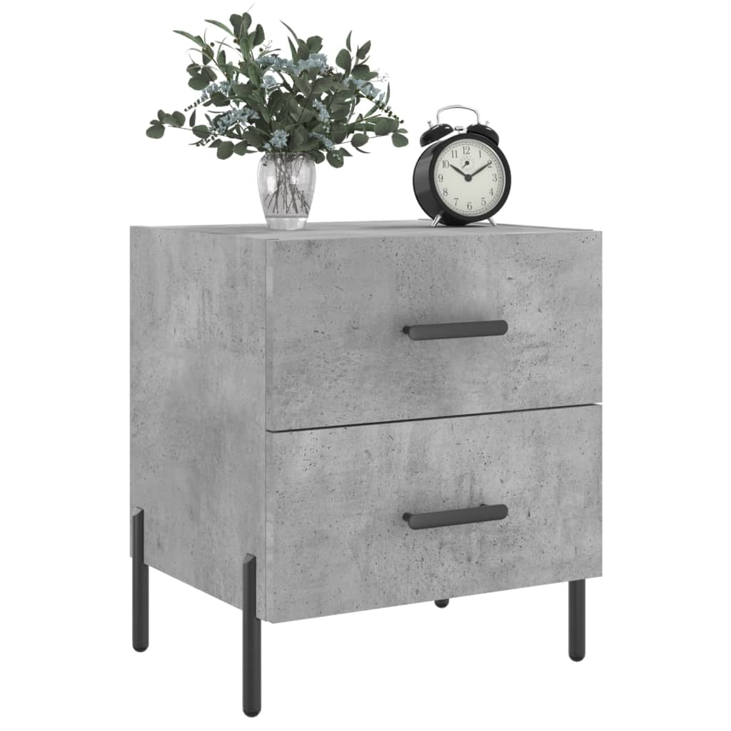 vidaXL Κομοδίνο Γκρι Σκυροδ. 40 x 35 x 47,5 εκ. από Επεξεργασμένο Ξύλο