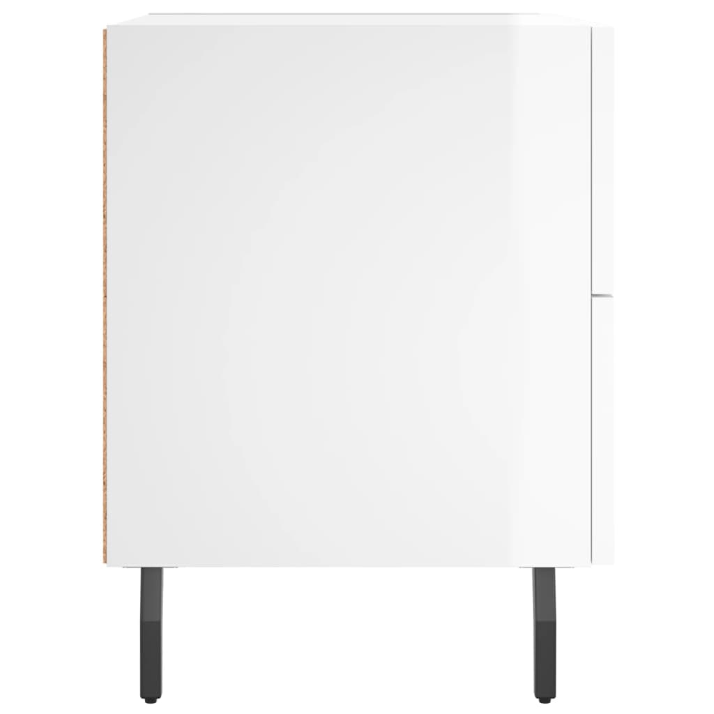 vidaXL Κομοδίνα 2 τεμ. Γυαλ. Λευκό 40x35x47,5 εκ. Επεξεργασμένο Ξύλο