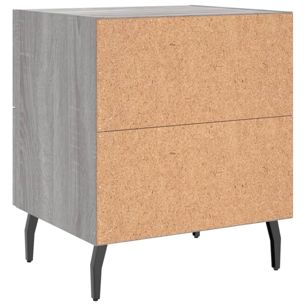 vidaXL Κομοδίνα 2 τεμ. Γκρι Sonoma 40 x 35 x 47,5 εκ. Επεξεργ. Ξύλο