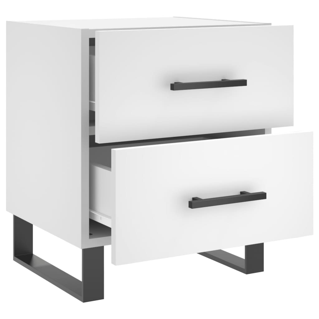 vidaXL Κομοδίνα 2 τεμ. Λευκά 40 x 35 x 47,5 εκ. από Επεξεργασμένο Ξύλο