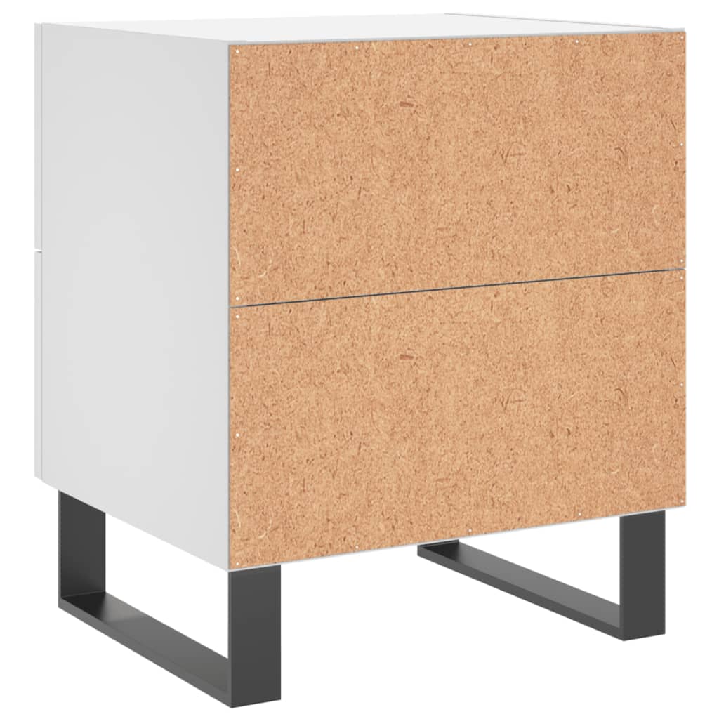 vidaXL Κομοδίνα 2 τεμ. Λευκά 40 x 35 x 47,5 εκ. από Επεξεργασμένο Ξύλο
