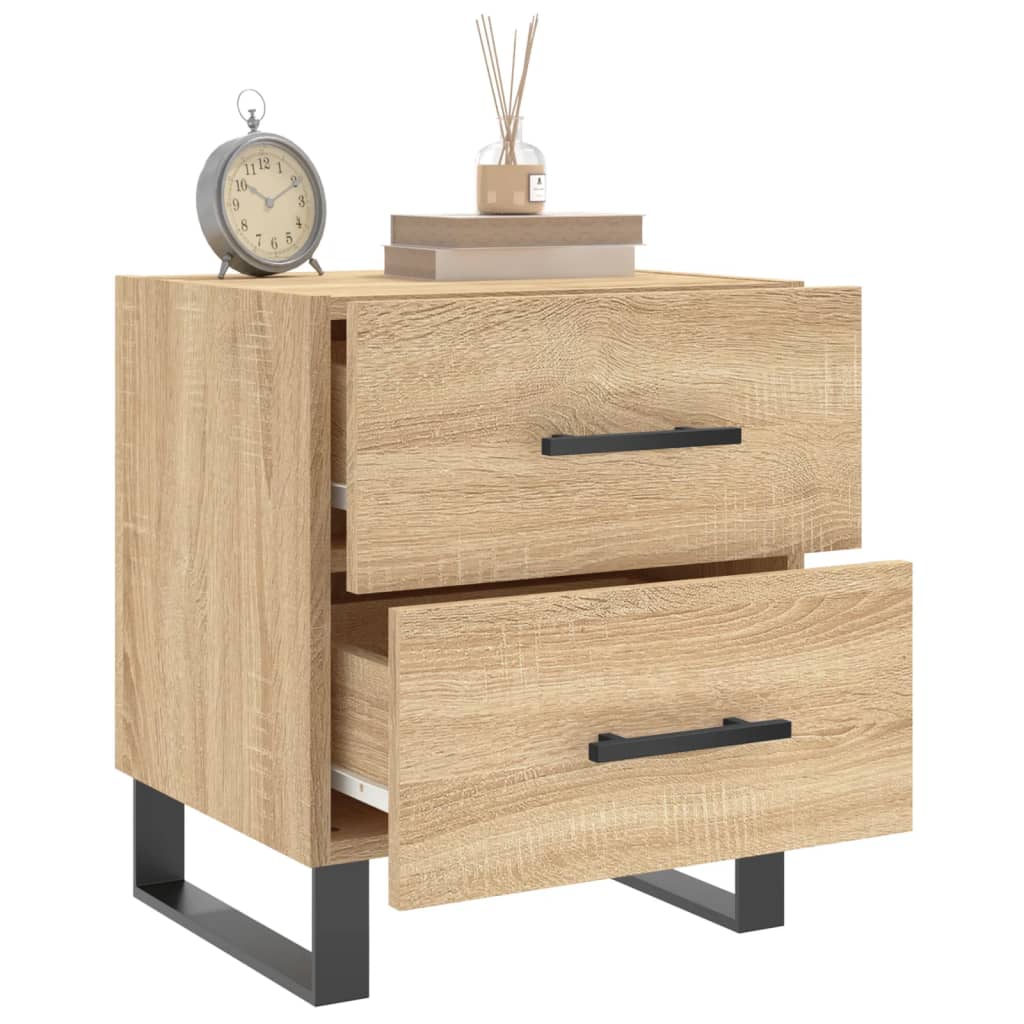 vidaXL Κομοδίνα 2 τεμ. Sonoma Δρυς 40 x 35 x 47,5 εκ. Επεξεργ. Ξύλο