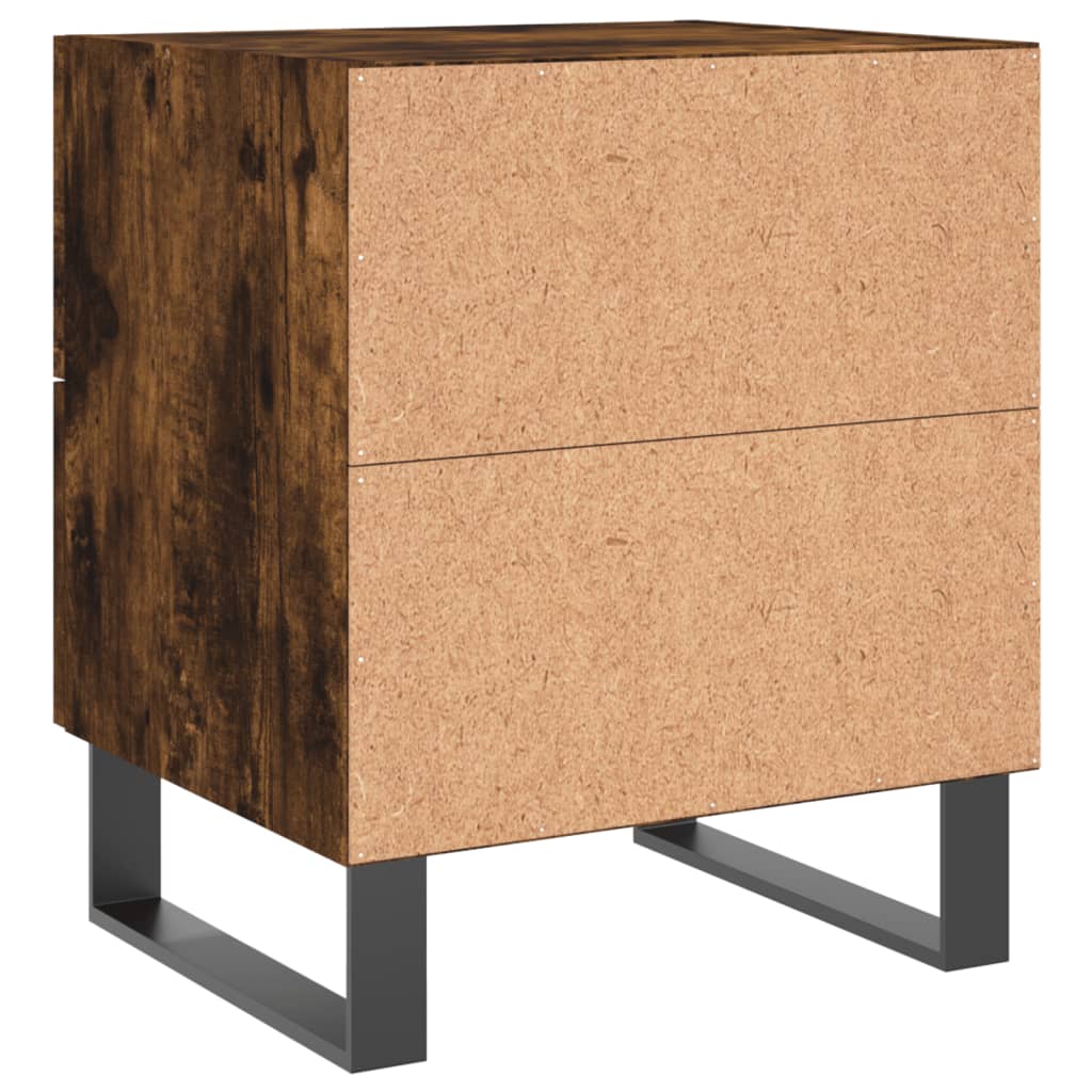 vidaXL Κομοδίνο Καπνιστή Δρυς 40 x 35 x 47,5 εκ. από Επεξεργ. Ξύλο
