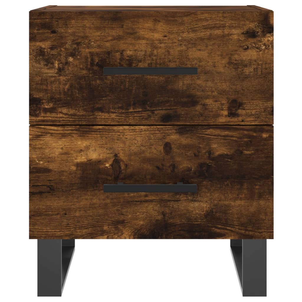 vidaXL Κομοδίνα 2 τεμ. Καπνιστή Δρυς 40 x 35 x 47,5 εκ. Επεξεργ. Ξύλο