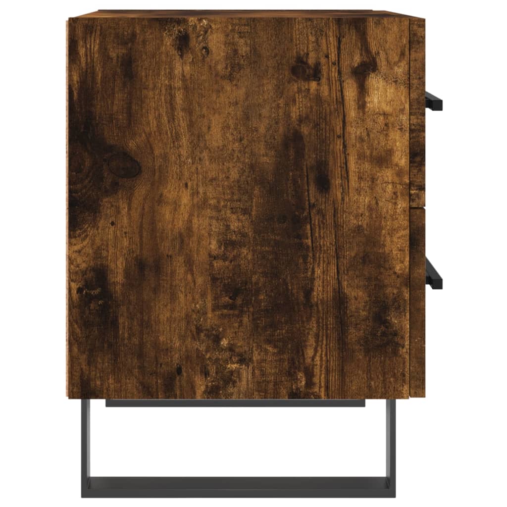 vidaXL Κομοδίνα 2 τεμ. Καπνιστή Δρυς 40 x 35 x 47,5 εκ. Επεξεργ. Ξύλο