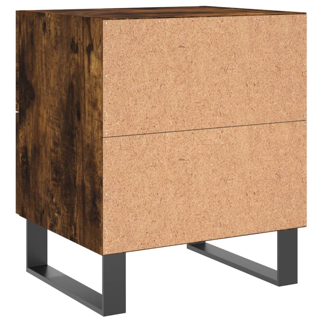 vidaXL Κομοδίνα 2 τεμ. Καπνιστή Δρυς 40 x 35 x 47,5 εκ. Επεξεργ. Ξύλο