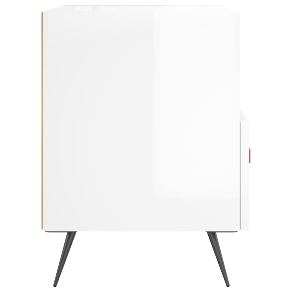 vidaXL Κομοδίνα 2 τεμ. Γυαλ. Λευκό 40x35x47,5 εκ. Επεξεργασμένο Ξύλο